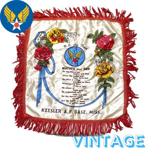 Vintage Keesler Air Force Base Mississippi Mother And Dad Pillow Case Sham - Picture 1 of 16